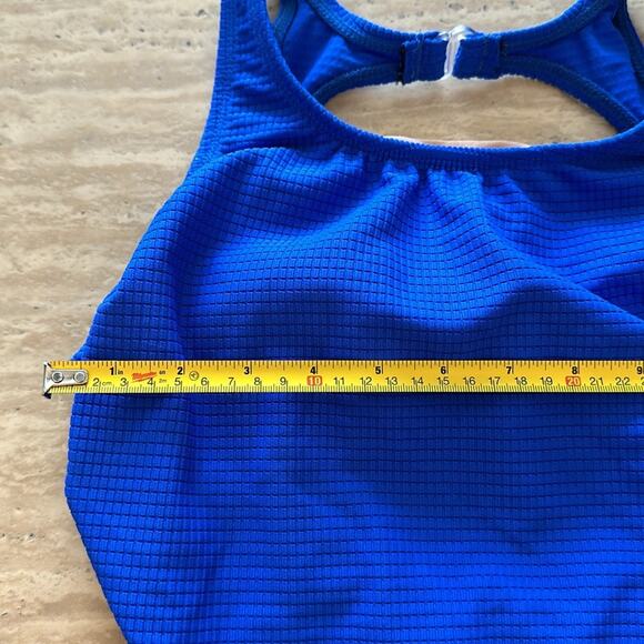 Vintage NWT One Piece Cobalt Blue Swim Wear Halter Neck Line Low Back S35 - Picture 9 of 14